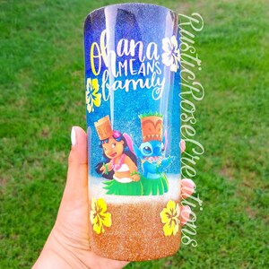 Lilo & Stitch Tumbler | Winnie the Pooh Tumbler | Ohana Means Family tumbler | Lilo and Stitch Glitter Tumbler | Beach Tumbler