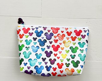 Rainbow Mouse Leather Pouch