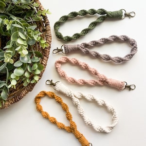 MACRAME SPIRAL WRISTLET | Macrame Keychain | Boho Wristlet | Purse Charm | Gifts for Her | Mother's Day Gift  | Accessories | Christmas Gift