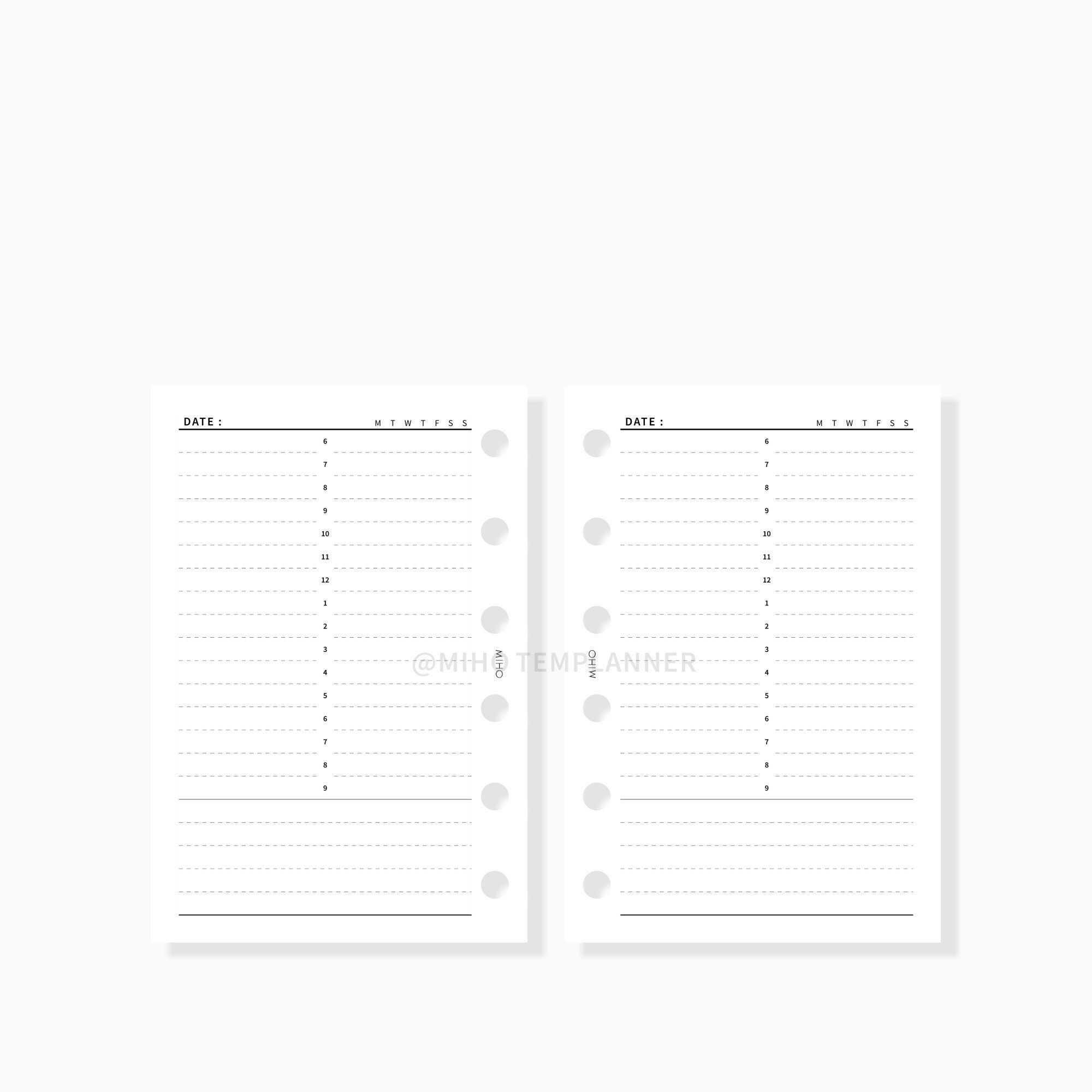 Daily Planner Printable Pocket size Inserts Daily Time Etsy