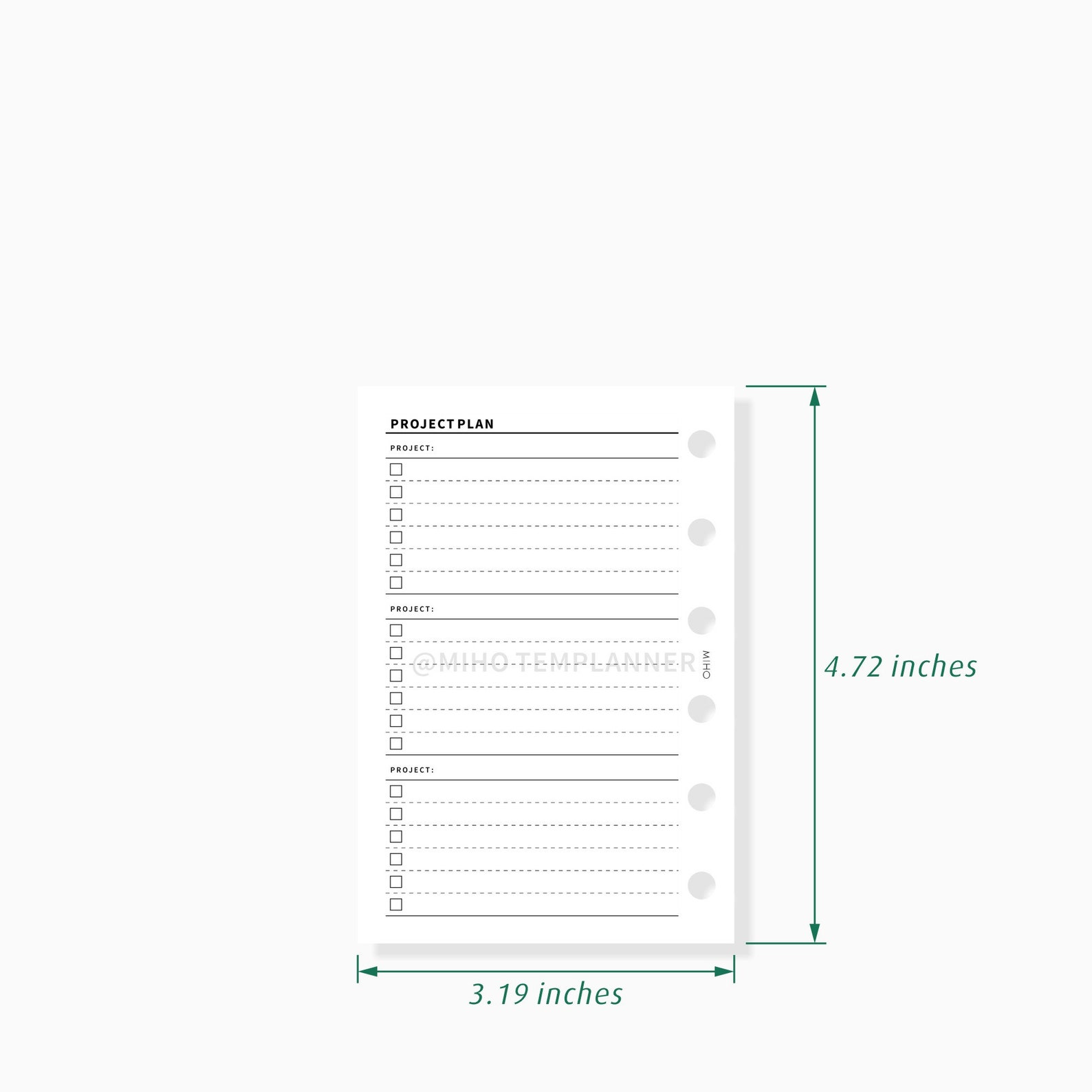 Pocket size Project Printable Planner Work Planner inserts Etsy