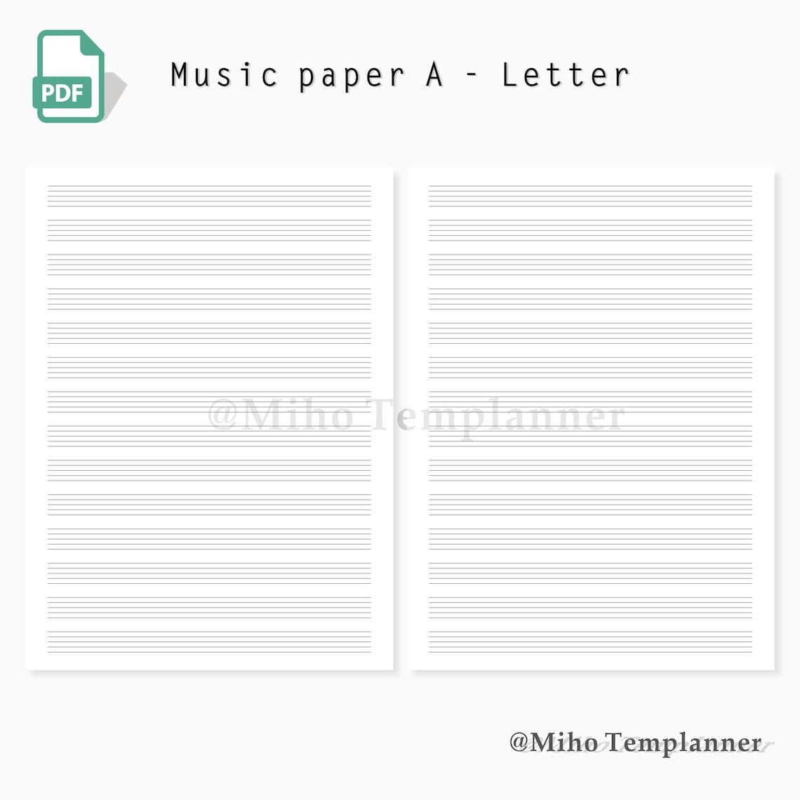 Music Score Notes Printable Planner Letter size Inserts PDF | Etsy