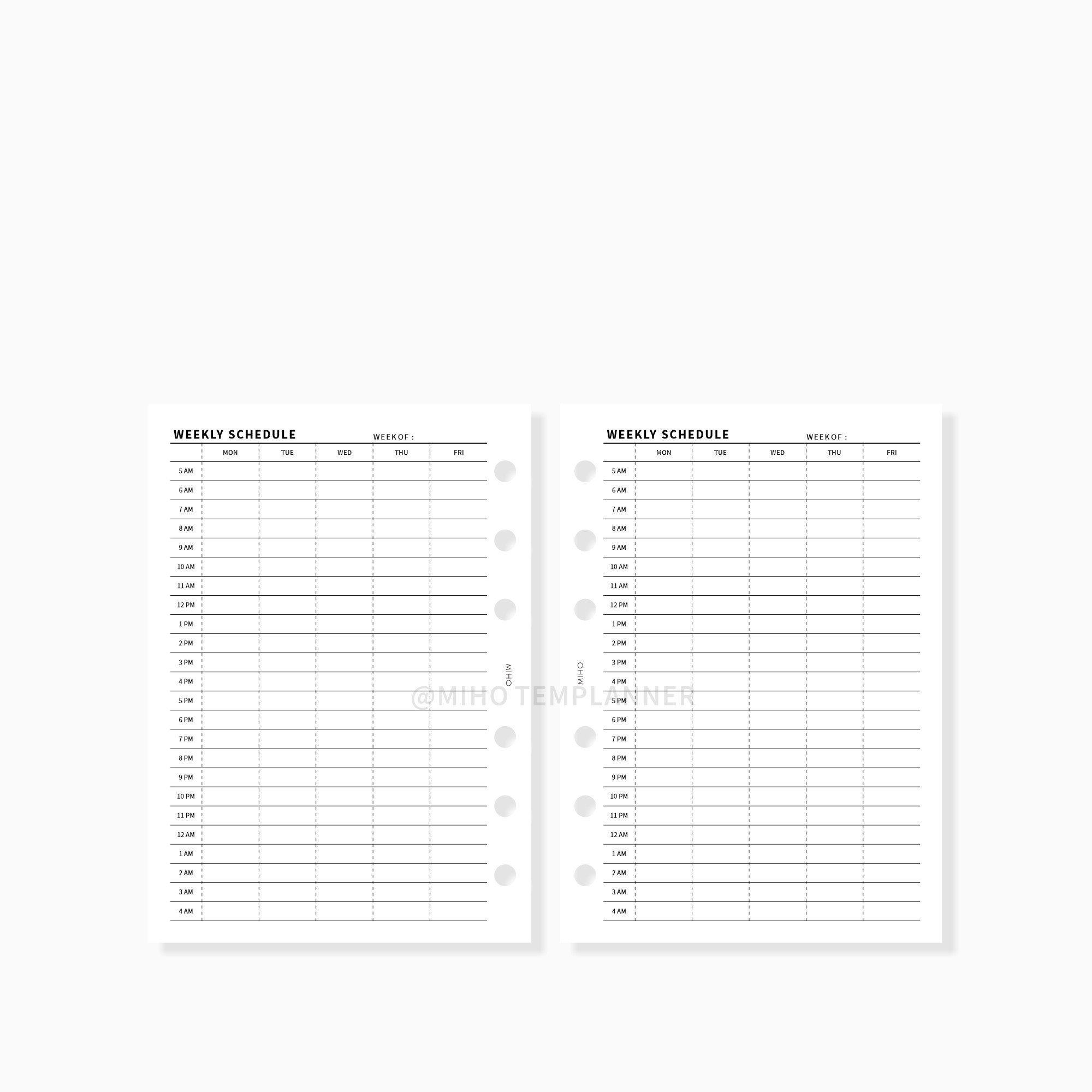 A6 Wochenplaner 24StundenStundenplan druckbar MonFri Etsy A6 Wochenplaner 24StundenStundenplan druckbar MonFri Etsy