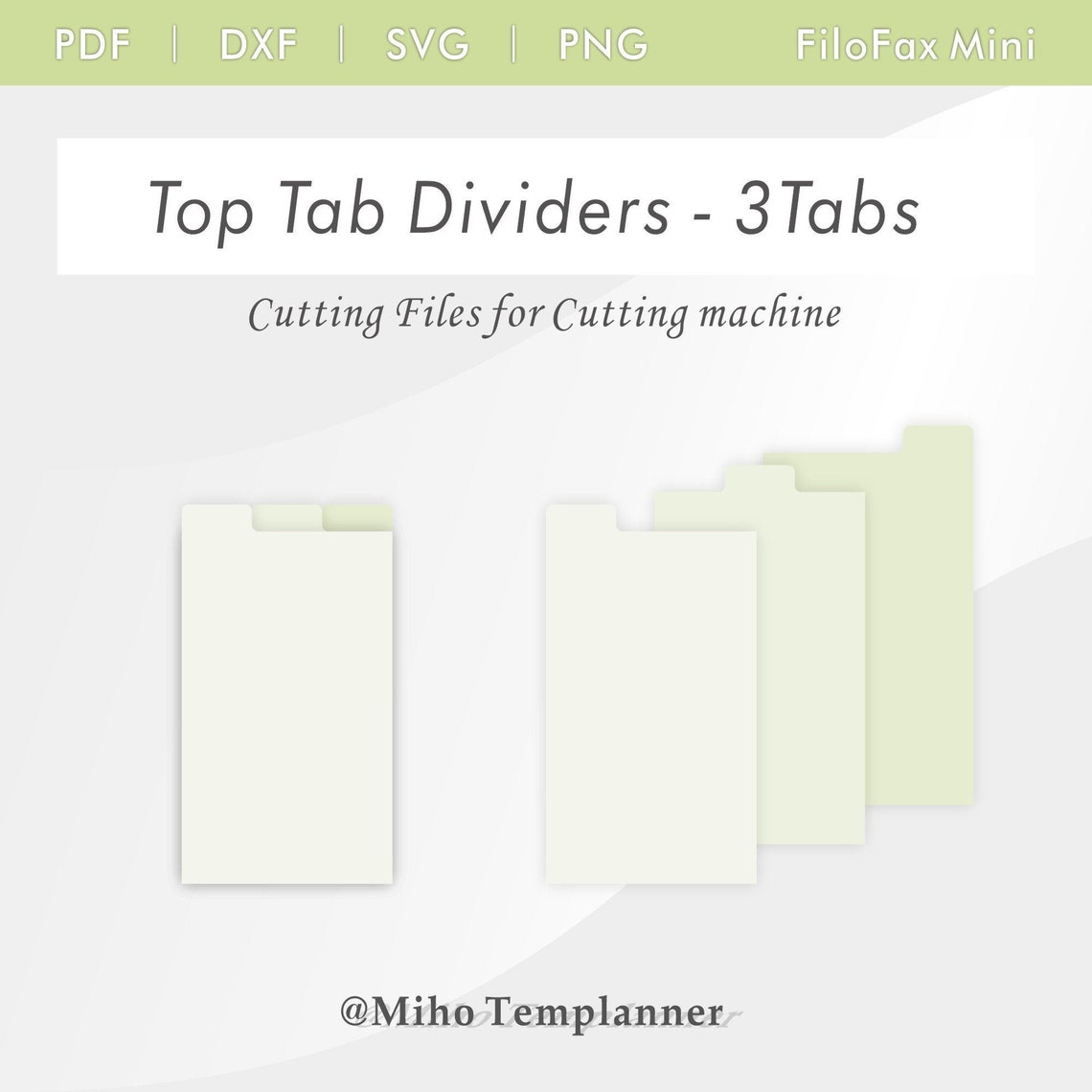 3 Top Tab Divider Filofax Mini size Digital Template for Etsy