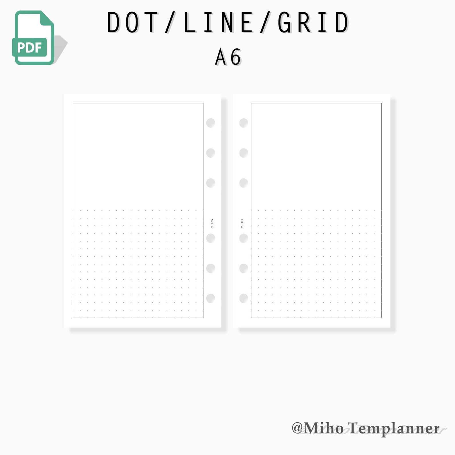 A6 Size Dot Gird Lined Paper Planner Inserts Blank Notes Etsy A6 size dot gird lined paper planner inserts blank notes etsy