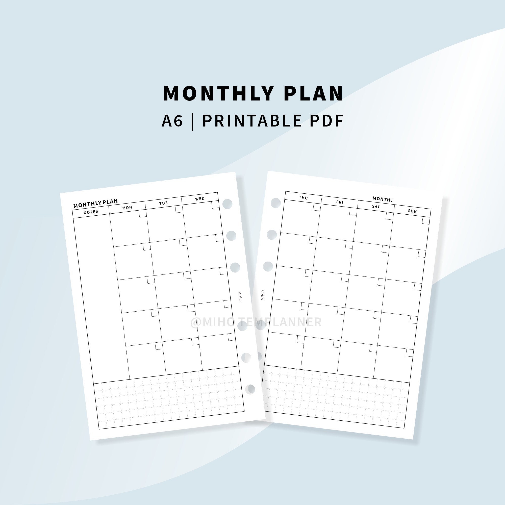 Free Printable A6 Planner Inserts