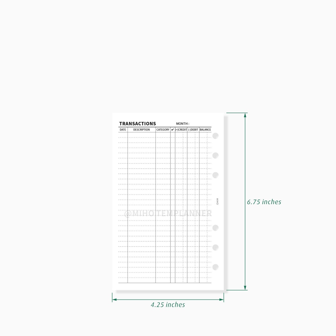 Transactions Expense Tracker Franklin Covey Compact Printable | Etsy
