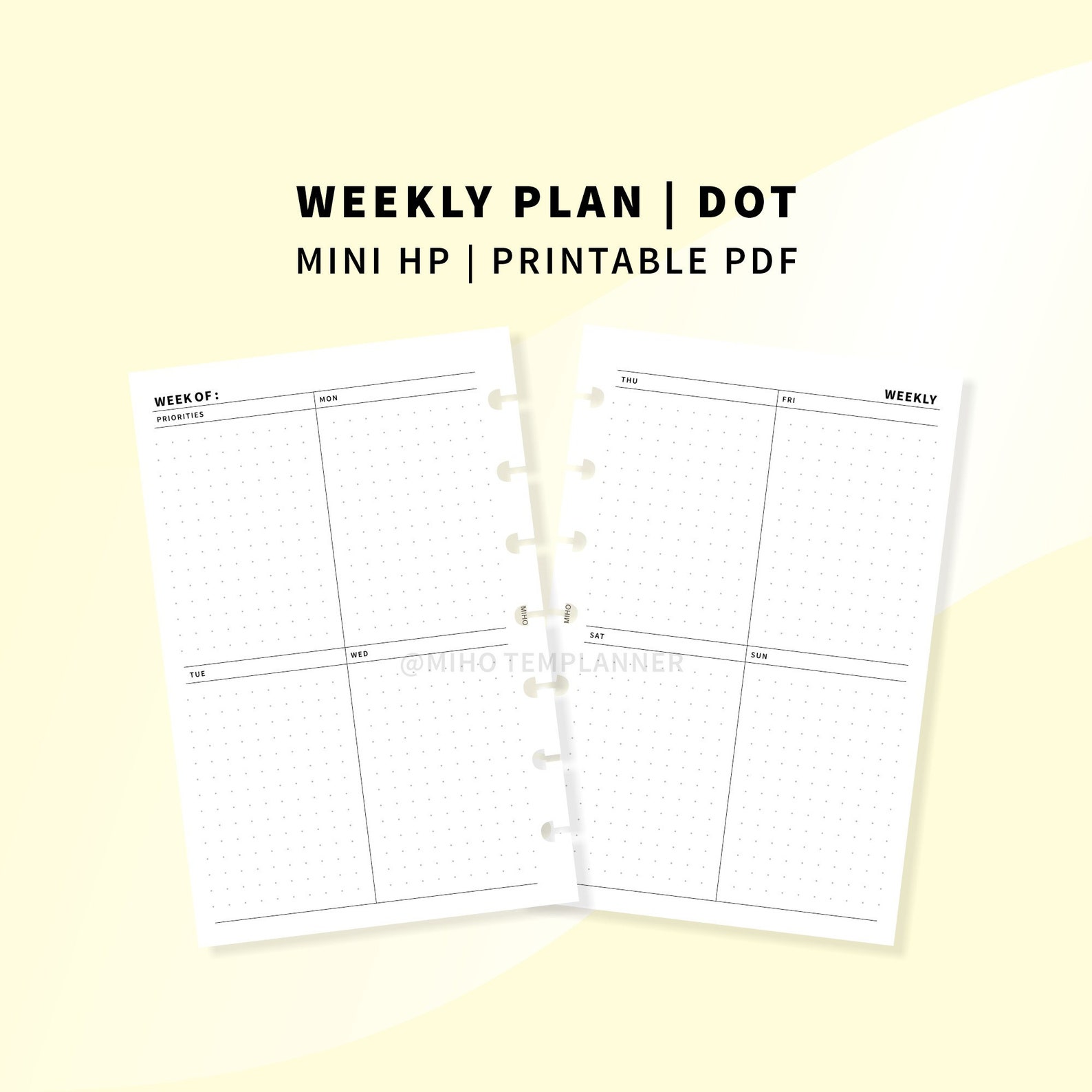 Weekly Planner Printable Mini Happy Planner Size Undated | Etsy