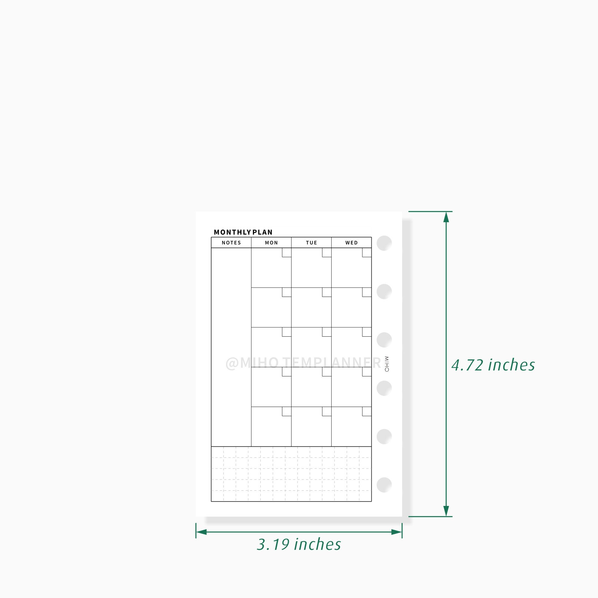 Monthly Planner Printable Pocket Size inserts PDF47 Etsy