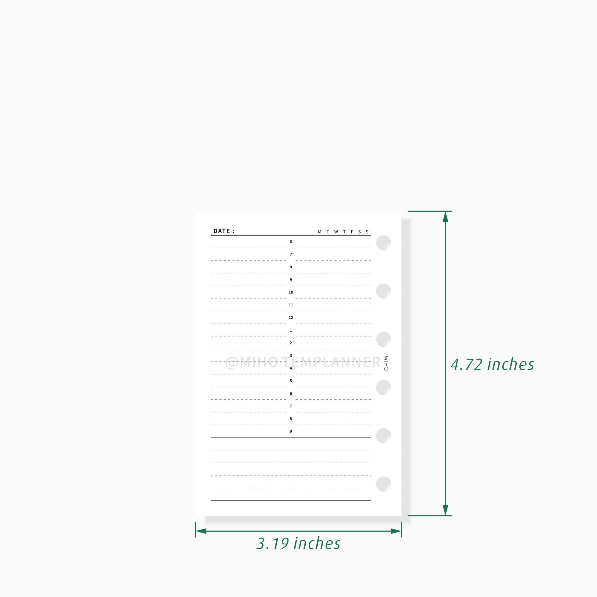 Daily Planner Printable Pocket size Inserts Daily Time Etsy