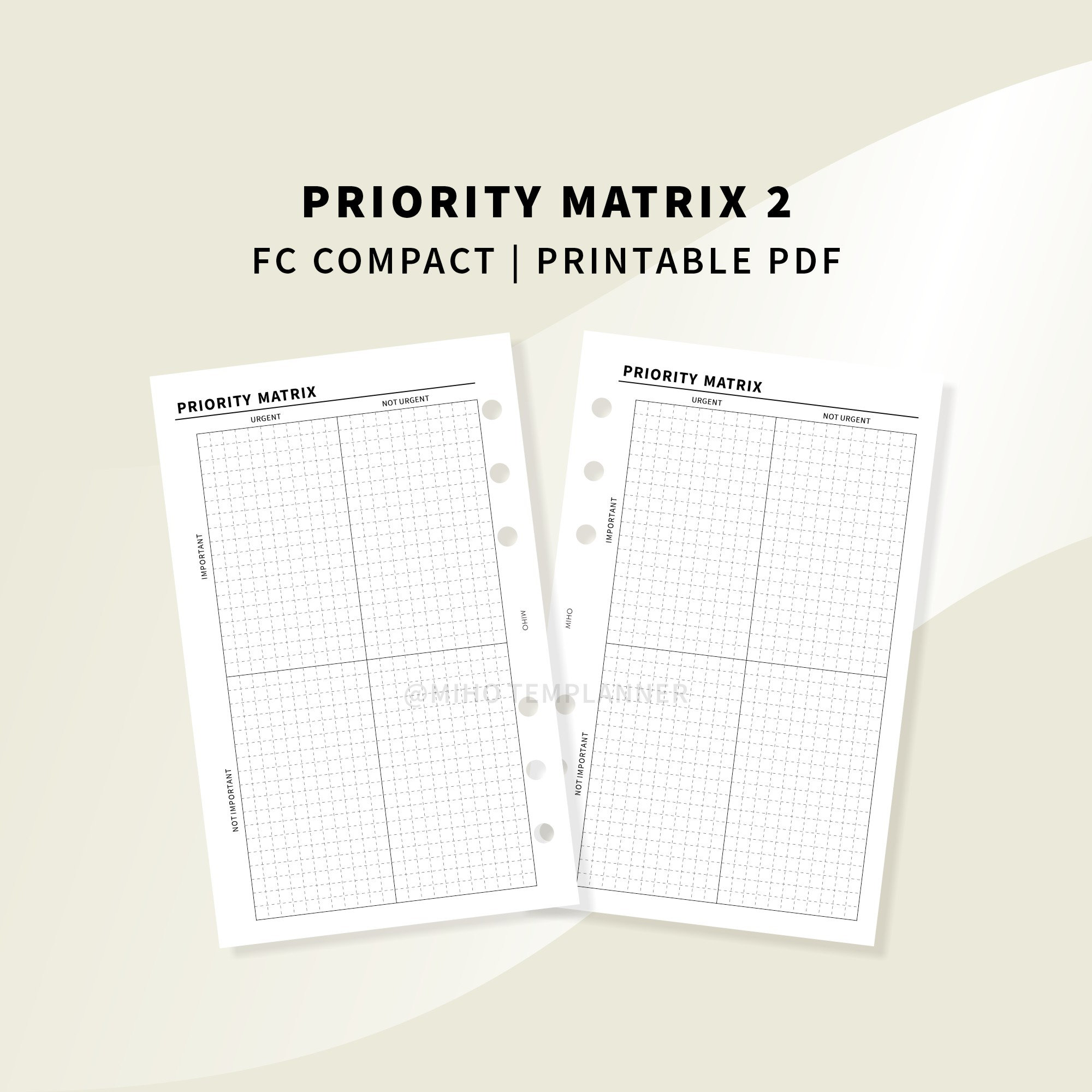 Priority Matrix Franklin Covey FC Compact Planner Printable Etsy