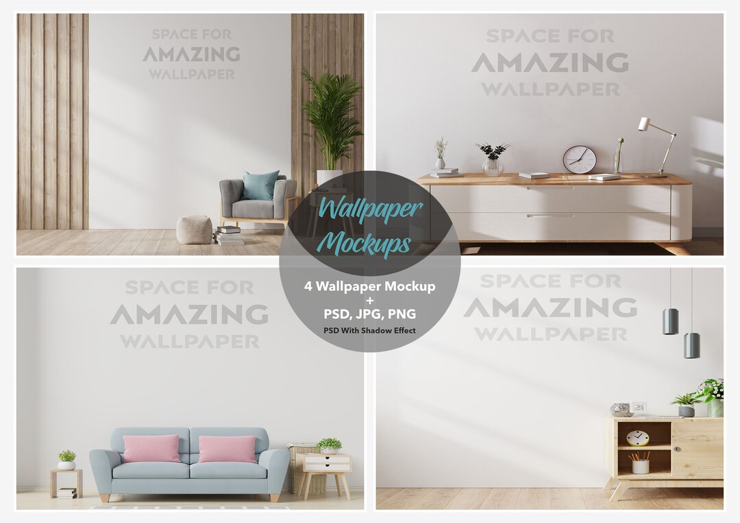 Bedroom Wallpaper Mockup Wall Mockup With Realistic Wall Etsy