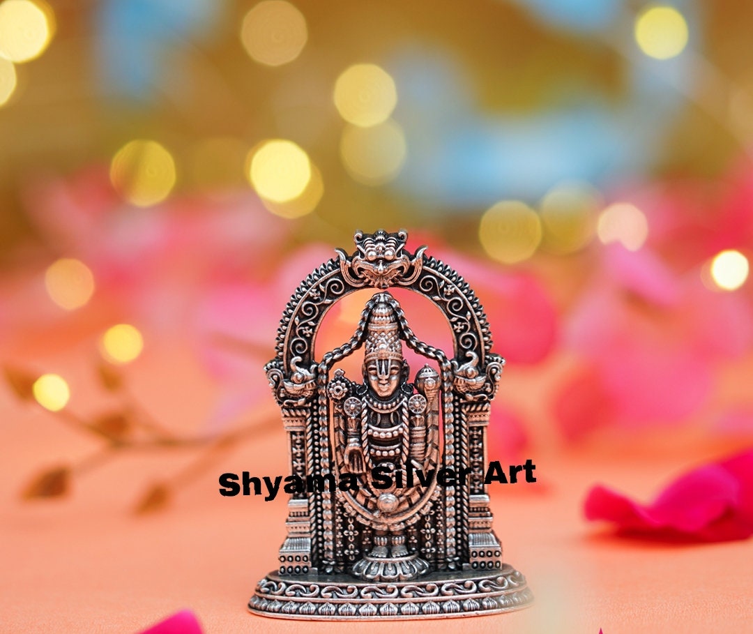 Thirupathi Balaji 2D Pure Silver Idol7cm Silver Tripathi - Etsy