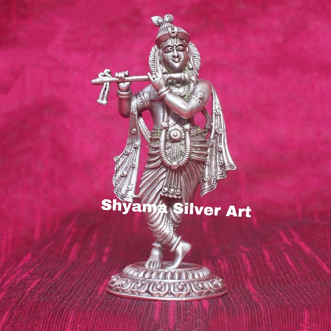 Krishna 3D Idol Krishna Silver Idollord Krishna Idol in Etsy