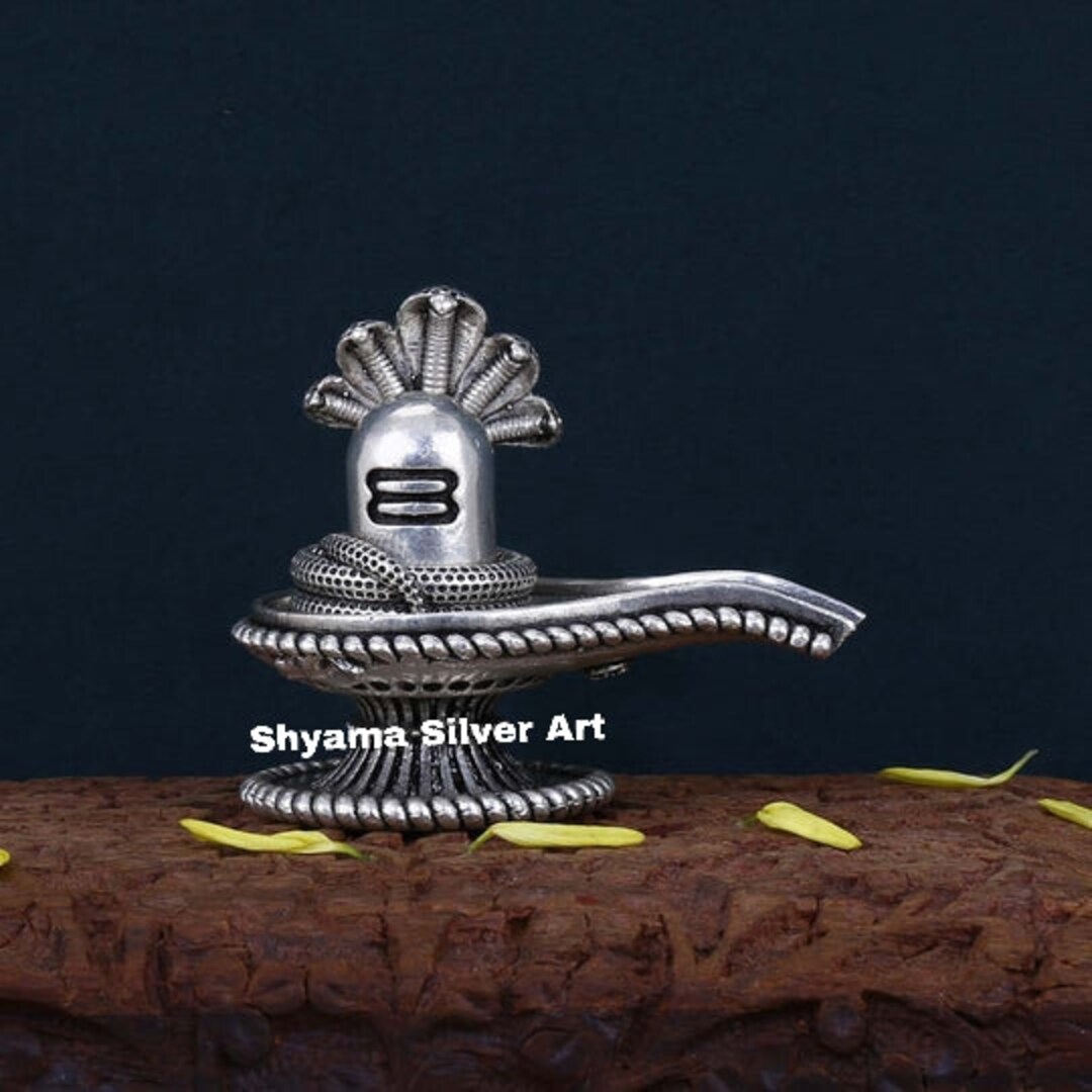 SHIVLING WITH SNAKE 3D Solid Idolsilver 5cm Shivling Etsy