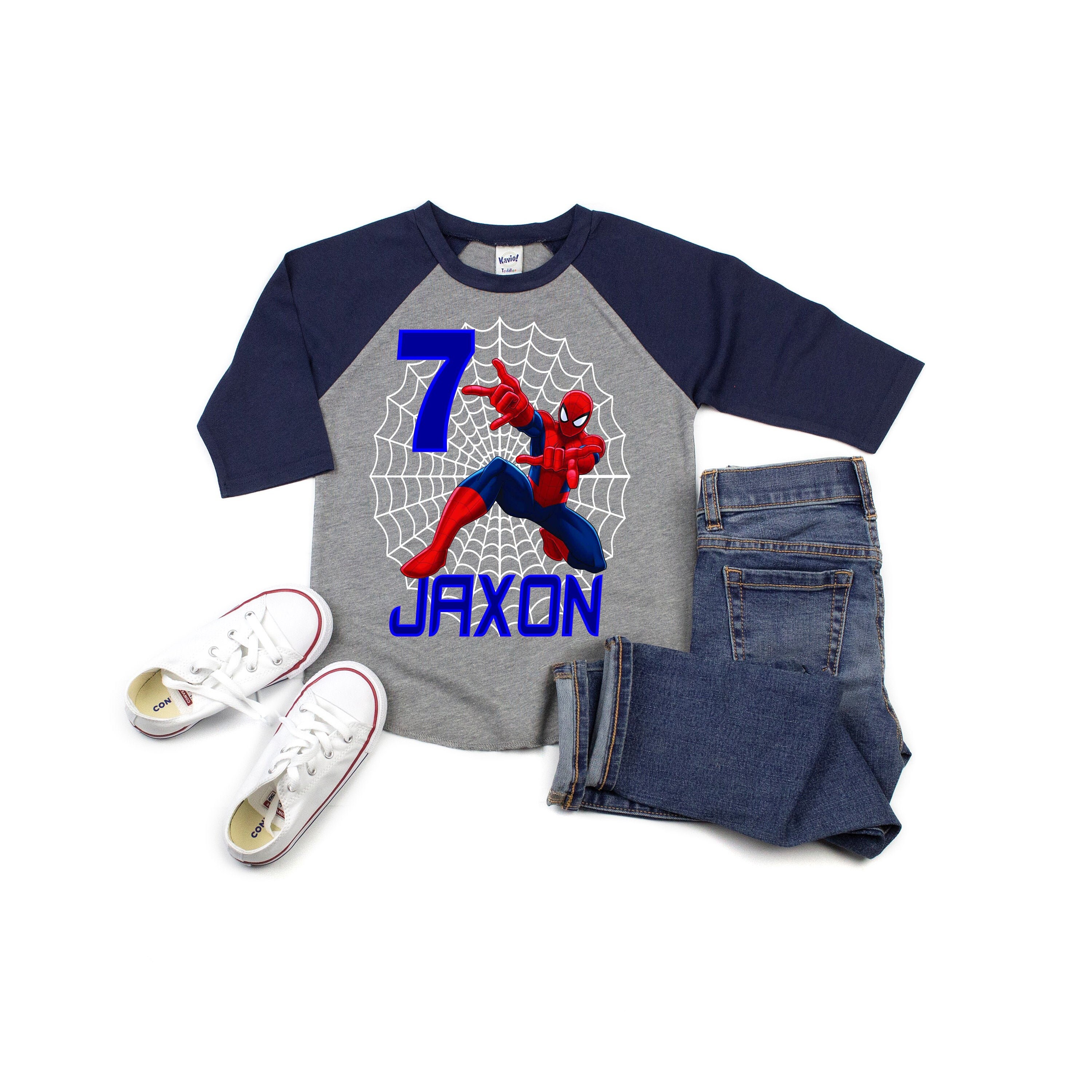 Spiderman Birthday Shirt - Boy's Spiderman Birthday Shirt - Boy&#…