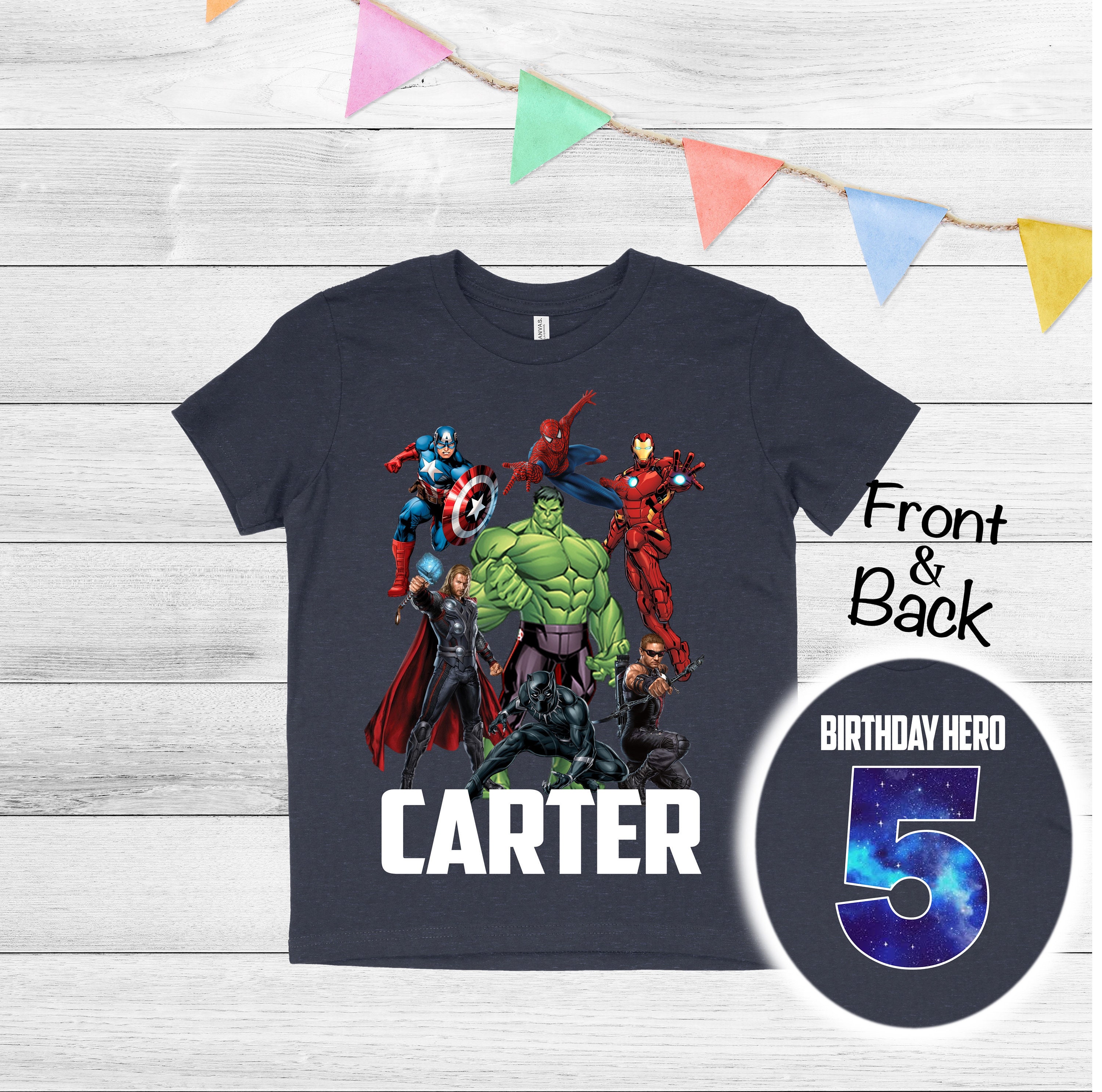 Avengers Birthday Shirt - Boy's Avengers Birthday Shirt - Boy'…