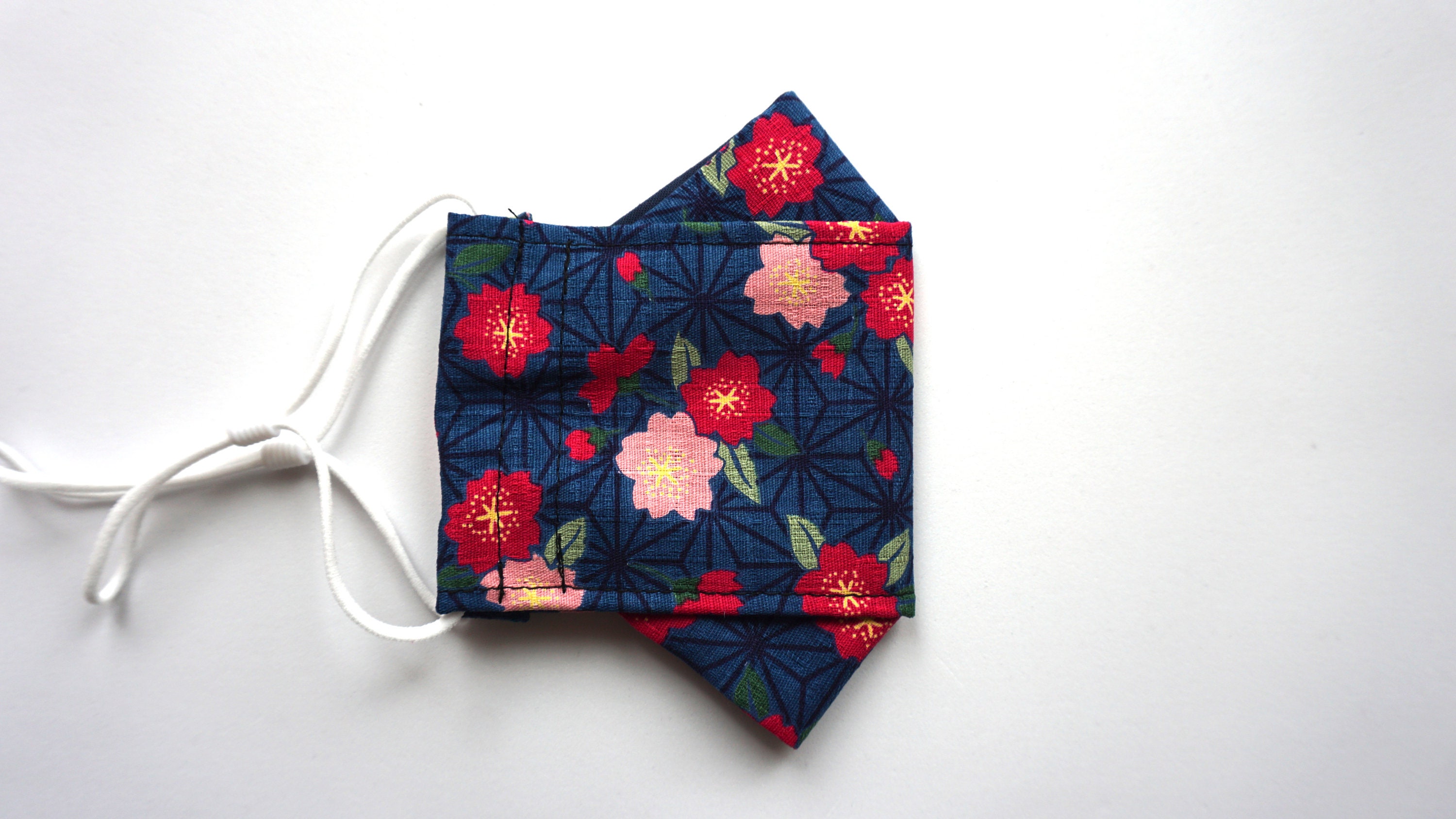 Japanese Sakuracherry Blossom Face Mask/dark Blue/breathable Etsy