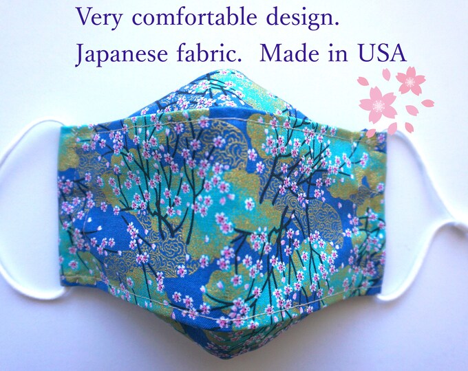 Japanese Sakuracherry Blossom Face Mask/beautiful Cotton Etsy