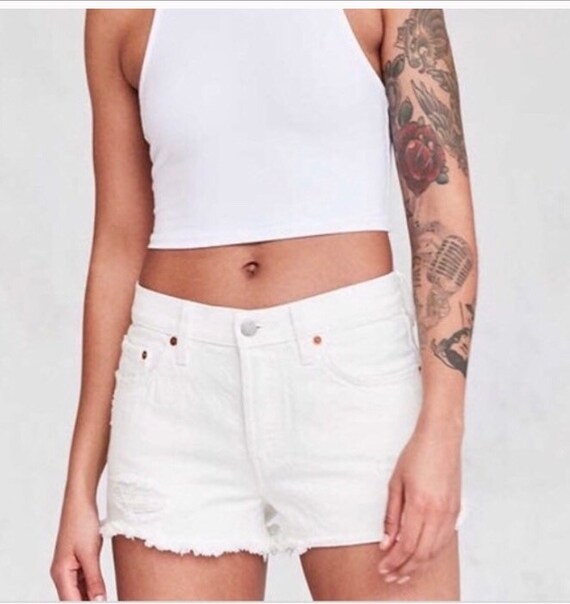 501 Levi’s Strauss white denim shorts