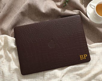 Funda protectora de cuero color chocolate para MacBook, MacBook Pro 14, MacBook Air 13, Pro 13, Pro 15, Pro 16 y MacBook Pro.