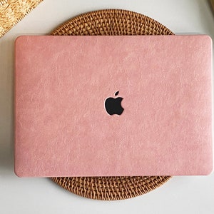 Grainy Pink Leather MacBook Case Protect Cover for Macbook Pro 14 Case Macbook Air 13 Case Pro 13 Case, Pro 15, Pro 16, Macbook Pro Case
