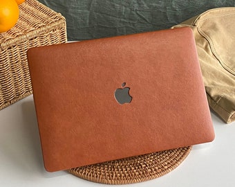 Housse MacBook Marron Cuir Protéger la coque pour Macbook Pro 14 Coque Macbook Air 13 Pro 13, Pro 15, Pro 16, Coque Macbook Pro