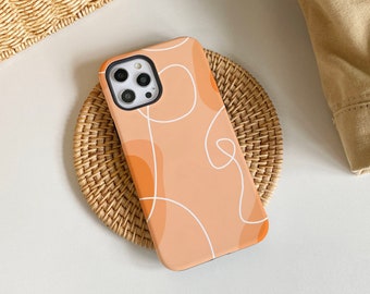 Orange Line Artwork iPhone Case, iPhone 15, 15 Pro, 15 Pro Max, iPhone 14 Pro Max, iPhone 14 13 12 11 Pro, iPhone XR XS Max, Phone Cover