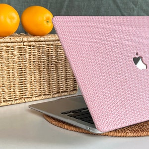 Pink Weave Pattern MacBook Case Protect Cover for MacBook Pro 14 Case MacBook Air 13 Case Pro 13 Case, Pro 15, Pro 16, MacBook Case image 6