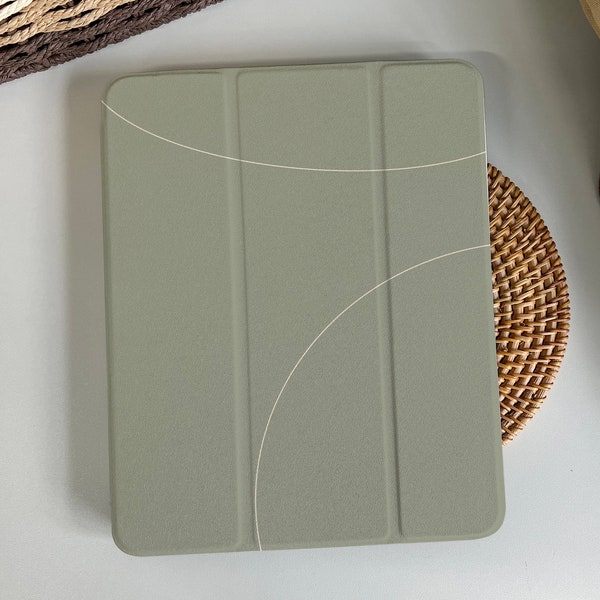 Ästhetische Grün Beige Hülle Für iPad 9 Hülle, iPad Mini 6 iPad Air 2021 Case, iPad Air 5 Air 4 iPad Hülle