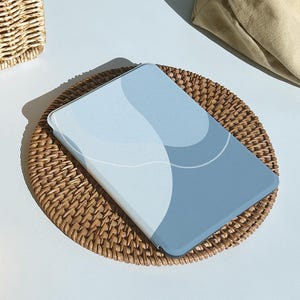 Blue Gradient Block Personalised Kindle Case for Kindle Paperwhite 5, Custom Name Folio Case for Paperwhite 2022, 11th Gen Kindle Cover