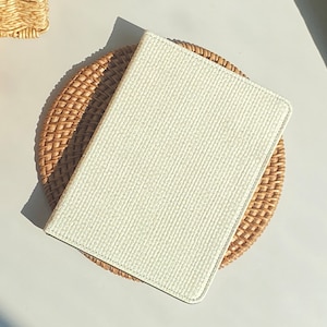 Pearl White Weave All New Kindle Case Kindle Cover, Personalized Kindle Case, Custom Name Folio Case Cover for Kindle Paperwhite 2019-2022