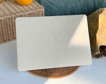 Housse de protection MacBook en cuir tressé blanc perle pour Macbook Pro 14, coque Macbook Air 13, coque Pro 13, Pro 15, Pro 16, coque Macbook