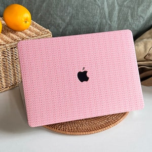 Pink Weave Pattern MacBook Case Protect Cover for MacBook Pro 14 Case MacBook Air 13 Case Pro 13 Case, Pro 15, Pro 16, MacBook Case image 2