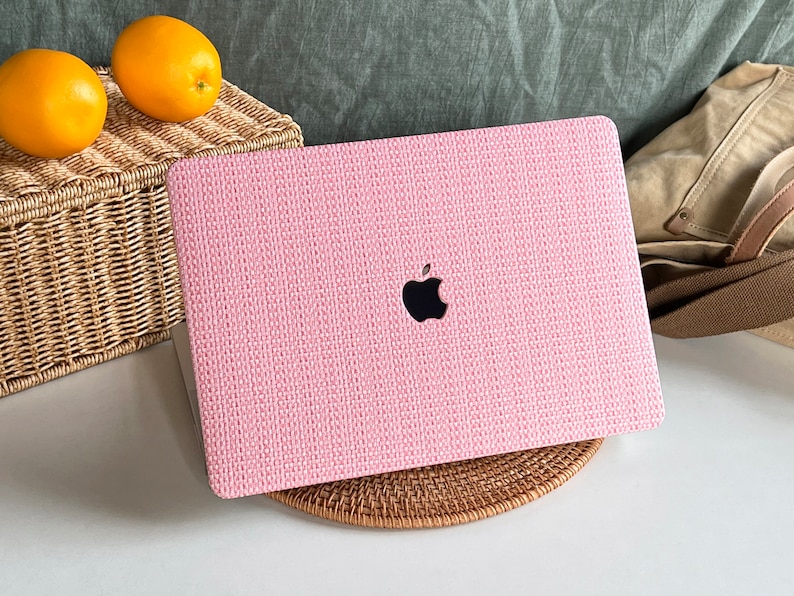 Pink Weave Pattern MacBook Case Protect Cover for MacBook Pro 14 Case MacBook Air 13 Case Pro 13 Case, Pro 15, Pro 16, MacBook Case image 2
