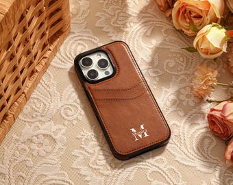 Personalized Leather iPhone Case For iPhone 15, 15 Pro, 15 Pro Max, iPhone 14 Pro Max, iPhone 14 13 12 11 Pro, iPhone XR XS Max, Phone Cover