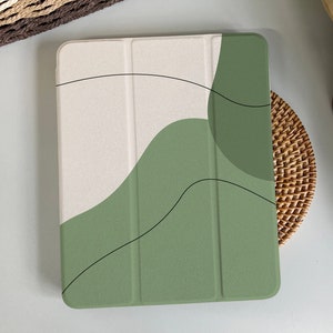 Cream Wild Sage Green Magnetic Smart Case Cover iPad 9 Case, iPad Mini 6 iPad Air iPad Pro 2021 Case, iPad Air 5 Air 4 iPad Pro 11 Case