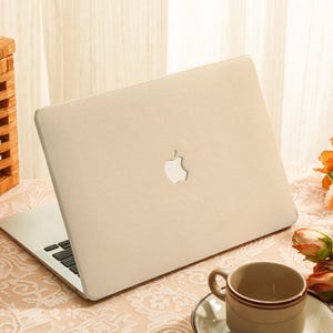 Beige Leather MacBook Case Protect Cover for Macbook Pro 14 Case Macbook Air 13 Case Pro 13 Case, Pro 15, Pro 16, Macbook Pro Case