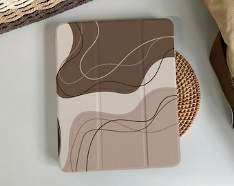 Seamless Stripes Kaffee Magnet Smart Hülle Hülle iPad 9 Hülle, iPad Mini 6 Hülle iPad Air 2021, iPad Air 5 Air 4 iPad Pro 11 Case