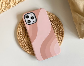 Gradient Wave roze iPhone-hoesje, iPhone 15, 15 Pro, 15 Pro Max, iPhone 14 Pro Max, iPhone 14 13 12 11 Pro, iPhone XR XS Max, telefoonhoesje
