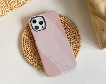 Warm Line Art iPhone Case, iPhone 15, 15 Pro, 15 Pro Max, iPhone 14 Pro Max, iPhone 14 13 12 11 Pro, iPhone XR XS Max, Phone Cover
