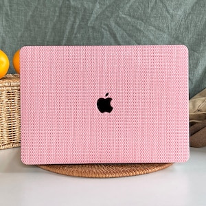 Pink Weave Pattern MacBook Case Protect Cover for MacBook Pro 14 Case MacBook Air 13 Case Pro 13 Case, Pro 15, Pro 16, MacBook Case image 3
