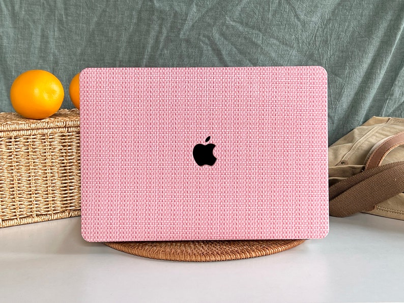 Pink Weave Pattern MacBook Case Protect Cover for MacBook Pro 14 Case MacBook Air 13 Case Pro 13 Case, Pro 15, Pro 16, MacBook Case image 3