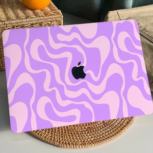 Lilac Twisty Ripple MacBook Case Protect Cover for Macbook Pro 14 Case Macbook Air 13 Case Pro 13 Case, Pro15, Pro 16, 2020 Macbook Pro Case