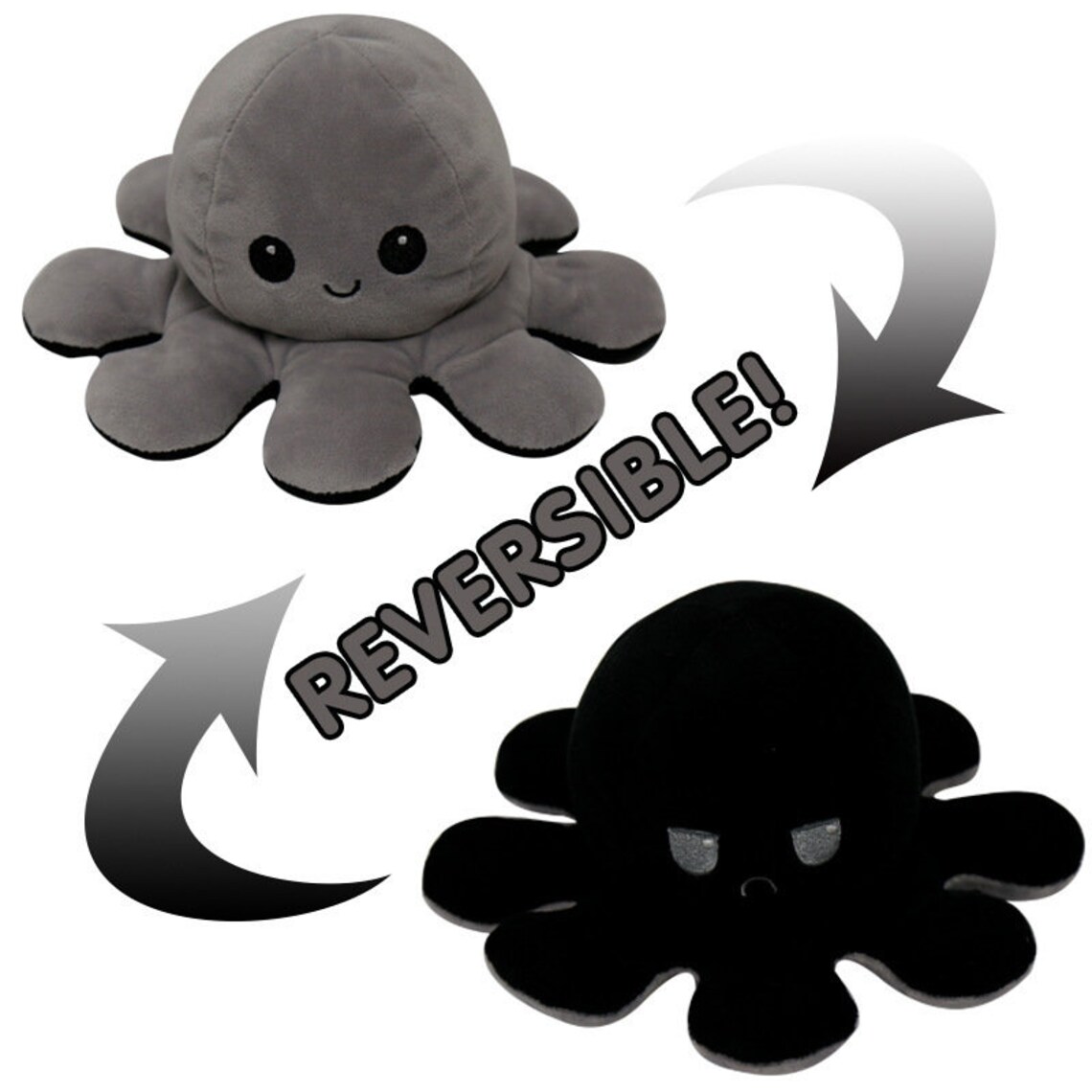 Octopus Plush Mustache Reversible TikTok Mood Octopus Plushie | Etsy