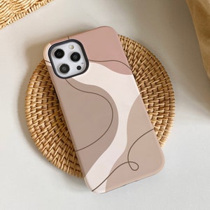 Minimalism Line Brown iPhone Case, iPhone 15, 15 Pro, 15 Pro Max, iPhone 14 Pro Max, iPhone 14 13 12 11 Pro, iPhone XR XS Max, Phone Cover