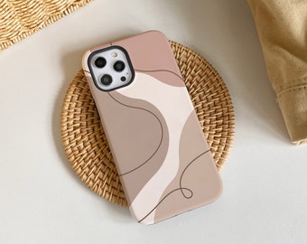 Minimalism Line Brown iPhone Case, iPhone 15, 15 Pro, 15 Pro Max, iPhone 14 Pro Max, iPhone 14 13 12 11 Pro, iPhone XR XS Max, Phone Cover