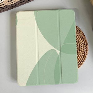 Green Patch Art Magnetic Smart Case Cover iPad 9 Case, iPad Mini 6 iPad Air iPad Pro 2021 Case, iPad Air 5 Air 4 iPad Pro 11 Case