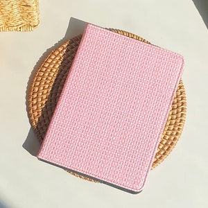 Pink Weave Pattern All New Kindle Case Kindle Cover, Personalized Kindle Case, Custom Name Folio Case Cover for Kindle Paperwhite 2019-2022