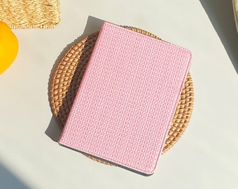 Pink Weave Pattern All New Kindle Case Kindle Cover, Personalized Kindle Case, Custom Name Folio Case Cover for Kindle Paperwhite 2019-2022